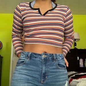 long sleeve cropped shirt
